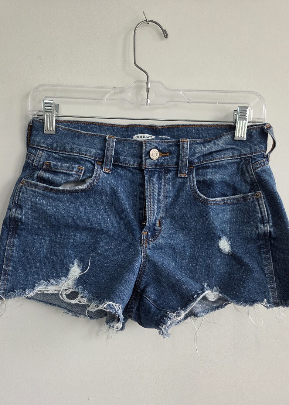 Old Navy "Boyfriend" Distressed Denim Cutoff Shorts, size 2